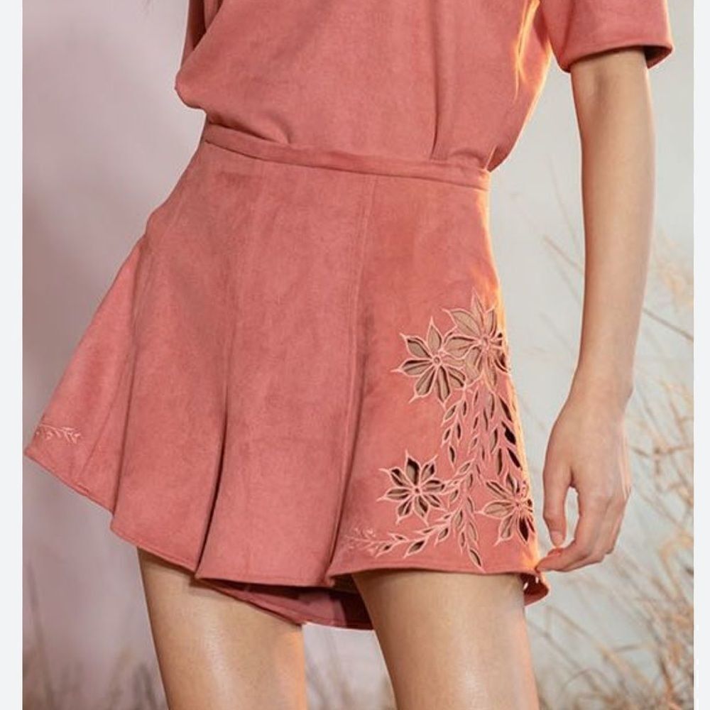 NWT PatBo Faux Suede Shorts Rose Size 34/ US 2